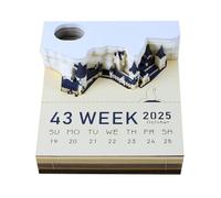 Time Piece Calendar 2026, 3D Sticky Notes 2026, Magic Castle with Weekly & LED Lights, 3D Calendar Paper Carving Art Memo Pad Notepad, Gift for Christmas Housewarming Desktop Decoration