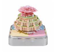 Time Piece Calendar 2026 Desk Calendar, 3D Self-Stick Notes with Light,Tear Off Paper Carving Art Memo, DIY Post Notes for Office Home Gifts Ornaments(Castle in the Sky)