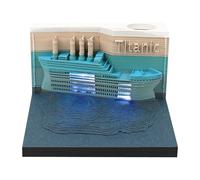 Time Piece Calendar 2026 Desk Calendar with LED Light 3D Tear-away Paper Carving Art Memo Pad Notepad Gift for Christmas Housewarming Desktop Decoration (With Calendar & Light)