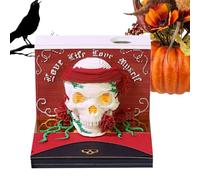 Time Piece Calendar 2026, Halloween Skull Tear-away Memo Pad Calendar, Tabletop Ornament for Marked Holidays, Reminders, Dating, Desktop, Home Decor, Spooky Holiday Planner for Adults and Teens