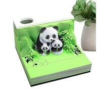Time Piece Calendar 2026 - Panda Tear off 3D Memo Pad - Decorative Tear Away Memo Pad for Desk Nightstand Bedside School Home Office Freelancers Teachers College Students