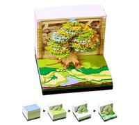 Time Piece Calendar 2026 - Paper Sculpture Calendar,Tree House River Design Tear Away Notepad for Home Workout School Commute Holiday Teacher
