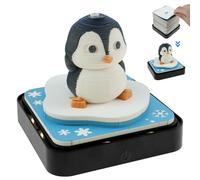 Time Piece Calendar with Light & Dust Cover, 3D Paper Sculpture Calendar Paper Carving Calendar 3D Art Memo Pad Notepad Calendar Penguin Calendar for Home Office Desktop Decoration (Penguin)