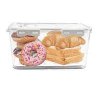 Time Recording Breads Loaf Keeper,12.80 x 8.46 x 5.9 in Bread Bin Airtight Bread Bins for Kitchen Counter, 6L Plastic Bread Container with Air Valve, Bread Storage Container for Toast, Bagel (01)