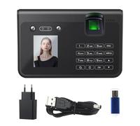 Time Recording Machine for Small Businesses, Biometric Time Clock with Face/Fingerprint/Palm/ID Card PIN, 2.8" LCD, 0.2s Fast Recognition, USB/TCP/IP, 100000 Records for Office Attendance Tracking
