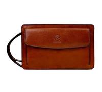 Time Resistance Cognac Brown Leather Clutch Purse for Men - Handmade Men's Wrist Bag - Italian Leather Clutch Bag - Small Business Briefcase - Small Everyday Items Organizer - Men's Handbag