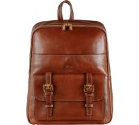 Time Resistance Full Grain Leather Backpack - Large Vintage Bag for Laptop up to 15” - Spacious Business Backpack for Men and Women - Handmade Italian Leather Unisex Travel