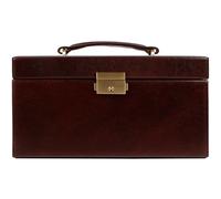 Time Resistance Jewelry Box - Full Grain Leather Jewellery Organizer - Accessories Storage - Key Lock Box for Women