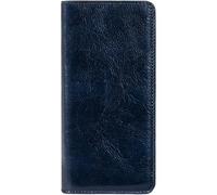 Time Resistance Leahter Wallet - Blue Full Grain Money Holder Suit - Tall Billfold Card Wallet - Made in Italy