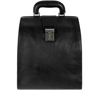 Time Resistance Leather Backpack - Classic Design Business Backpack for Laptop up to 15” - Stylish City Rucksack for Men and Women - Unisex Travel Carry On Bag (Black)