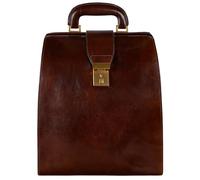 Time Resistance Leather Backpack - Classic Design Business Backpack for Laptop up to 15” - Stylish City Rucksack for Men and Women - Unisex Travel Carry On Bag (Brown)