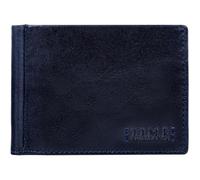Time Resistance Leather Bifold Wallet - Italian Handmade Full-Grain Leather Cash Holder - Slim Wallet with Money Clip (Blue)