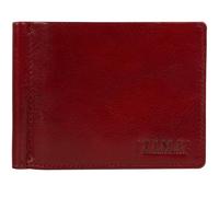 Time Resistance Leather Bifold Wallet - Italian Handmade Full-Grain Leather Cash Holder - Slim Wallet with Money Clip (Red)