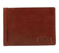 Time Resistance Leather Bifold Wallet - Italian Handmade Full-Grain Leather Cash Holder - Slim Wallet with Money Clip (Cognac Brown)