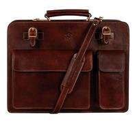 Time Resistance Leather Briefcase - Classy Leather Bag For Men - Business Briefcase - Vintage Briefcase (Brown)