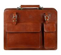 Time Resistance Leather Briefcase - Classy Leather Bag For Men - Business Briefcase - Vintage Briefcase (Cognac Brown)
