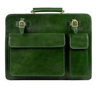 Time Resistance Leather Briefcase - Classy Leather Bag For Men - Business Briefcase - Vintage Messenger (Green)