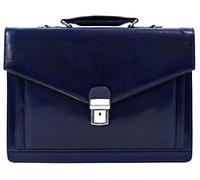 Time Resistance Leather Briefcase - Full Grain Leather Bag for Men - Business Attache - Shoulder Bag for a Laptop
