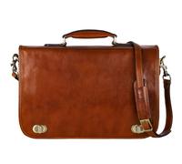 Time Resistance Leather Briefcase Hand-Crafted Shoulder Messenger Bag for Laptop up to 15 Inch Light Brown