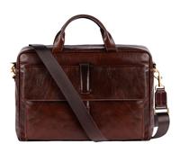 Time Resistance Leather Briefcase - Italian Handmade Leather Bag - Briefcase for Men and Women (Brown)