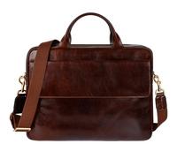 Time Resistance Leather Briefcase - Italian Handmade Leather Laptop Bag - Briefcase for Men and Women - Professional Computer (Brown)