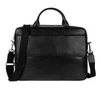 Time Resistance Leather Briefcase - Italian Handmade Leather Laptop Bag - Briefcase for Men and Women - Professional Computer Bag (Black)