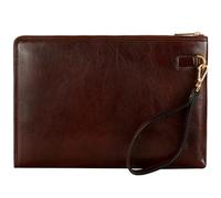 Time Resistance Leather Clutch for Men Organizer Wrist Bag Briefcase Handmade in Italy