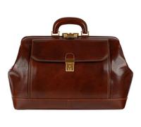 Time Resistance Leather Doctor Bag - Top Handle Bag - Medical Briefcase - Gladstone Handbag (Brown)