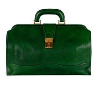 Time Resistance Leather Doctor Bag - Vintage Style Leather Handbag - Leather Briefcase for Men and Women (Green)
