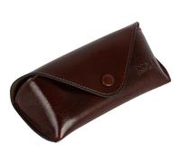 Time Resistance Leather Glasses Case - Hard Shell Leather Eyewear Holder - Sunglasses Case Handmade in Italy (Brown)