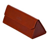 Time Resistance Leather Glasses Case - Hard Shell Leather Eyewear Holder - Sunglasses Case With Magnetic Closure - Holder Handmade in Italy (Cognac Brown)