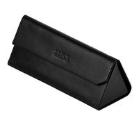 Time Resistance Leather Glasses Case - Hard Shell Leather Eyewear Holder - Sunglasses Case With Magnetic Closure - Holder Handmade in Italy (Black)