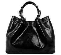 Time Resistance Leather Handbag - Top Handle Bag - Full-Grain Leather Purse for Women (Black)
