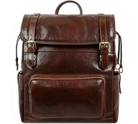 Time Resistance Leather Italian Backpack - Travel Bag Carry On Full Grain - Real Leather Bag (Brown)