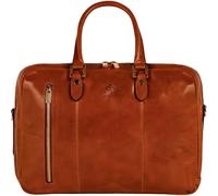 Time Resistance Leather Laptop Briefcase - Full Grain Leather Computer Bag for Men and Women