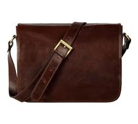 Time Resistance Leather Messenger Bag - Handmade Crossbody Bag - Shoulder Bag Made in Italy (Brown)