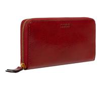 Time Resistance Leather Minimalist Wallet - Handmade Italian Full-Grain Leather Continental Wallet - Slim Cards and Cash Holder (Red)