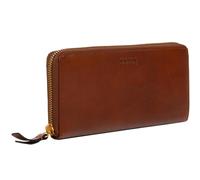 Time Resistance Leather Minimalist Wallet - Handmade Italian Full-Grain Leather Continental Wallet - Slim Cards and Cash Holder (Cognac)