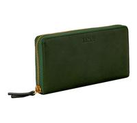 Time Resistance Leather Minimalist Wallet - Handmade Italian Full-Grain Leather Continental Wallet - Slim Cards and Cash Holder (Green)