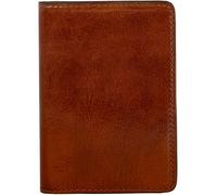 Time Resistance Leather Passport Holder - Full-Grain Leather Travel Wallet - Passport Cover with Card Slots (Cognac Brown)