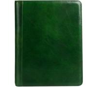 Time Resistance Leather Portfolio - Tablet size Leather Document Case - Small Briefcase (Green)