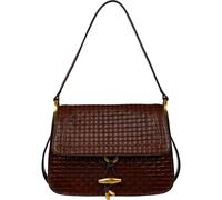 Time Resistance Leather Shoulder Bag - Full-Grain Leather Handbag with Toggle Closure - Elegant Handbag for Women (Brown)