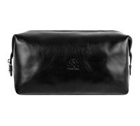 Time Resistance Leather Toiletry Bag Cosmetic Case Italian Classy Dopp Kit