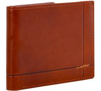 Time Resistance Leather Wallet - Italian Handmade Minimalist Billfold for Cards and Cash - Slim Full-Grain Leather Wallet (Cognac Brown)