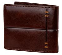 Time Resistance Leather Wallet - Italian Handmade Minimalist Design Wallet - Billfold Credit Card and Cash Holder (Brown)