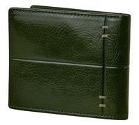 Time Resistance Leather Wallet - Italian Handmade Minimalist Design Wallet - Billfold Credit Card and Cash Holder (Green)