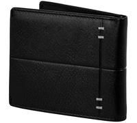 Time Resistance Leather Wallet - Italian Handmade Minimalist Design Wallet - Billfold Credit Card and Cash Holder (Black)