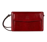 Time Resistance Red Leather Clutch Purse for Men - Handmade Men's Wrist Bag - Italian Leather Clutch Bag - Small Business Briefcase - Small Everyday Items Organizer - Men's Leather Handbag