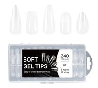 Time Saving 5 In 1 Clear Press On Nails Fashion Manicure Accessories Easy Application For Beginners