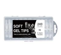 Time Saving 5 In 1 Clear Press On Nails Fashion Manicure Accessories Easy Application For Beginners